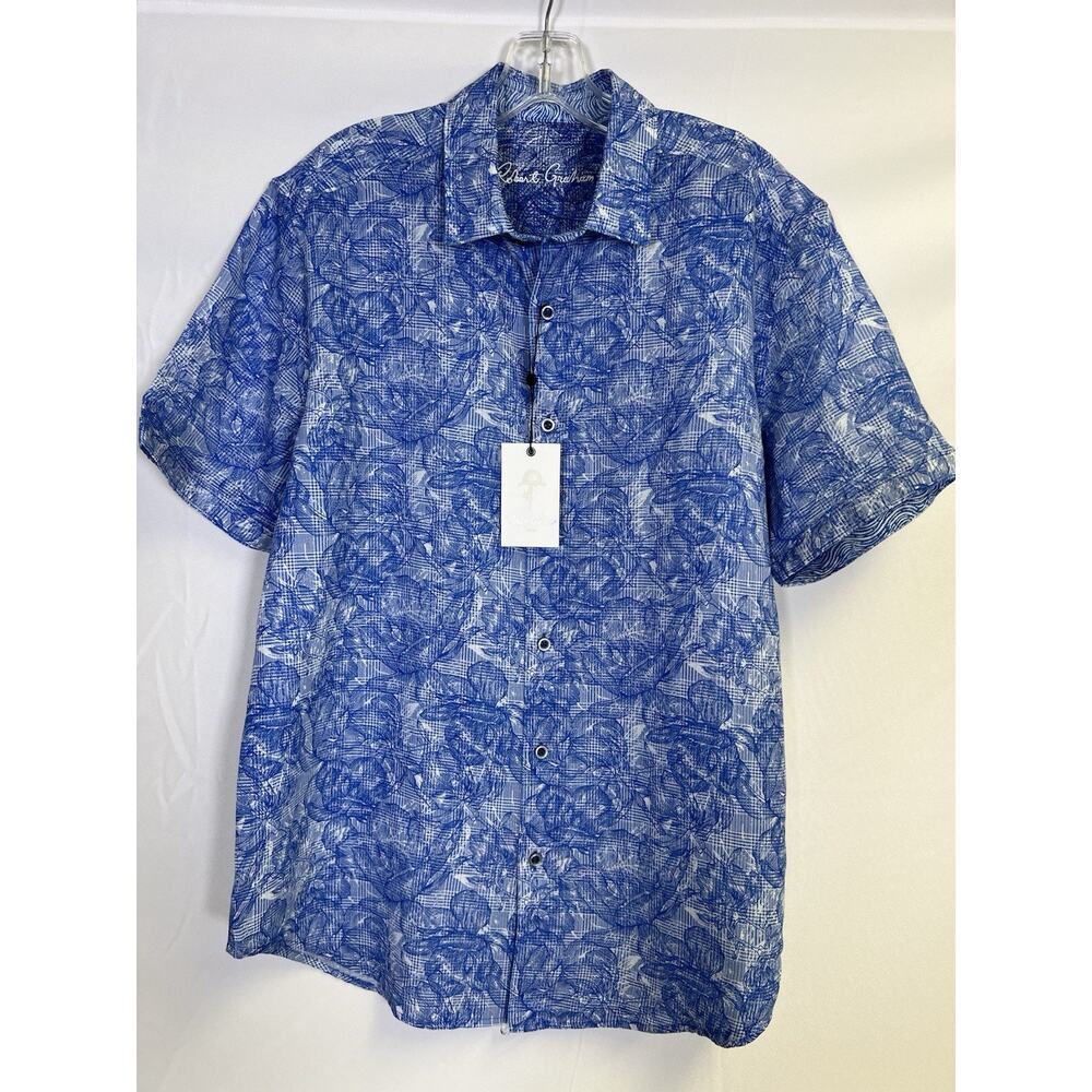 Robert Graham Blue Floral Casual Button Down Shirt